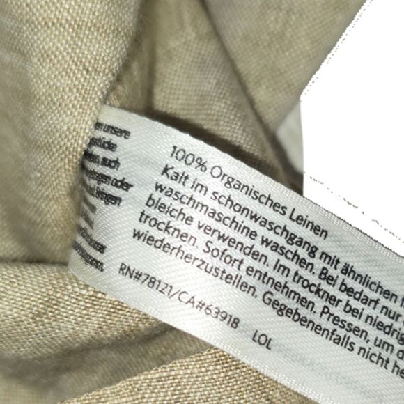 Eileen Fisher Khaki Washed Organic Linen Delave Shell top - Picture 5 of 6